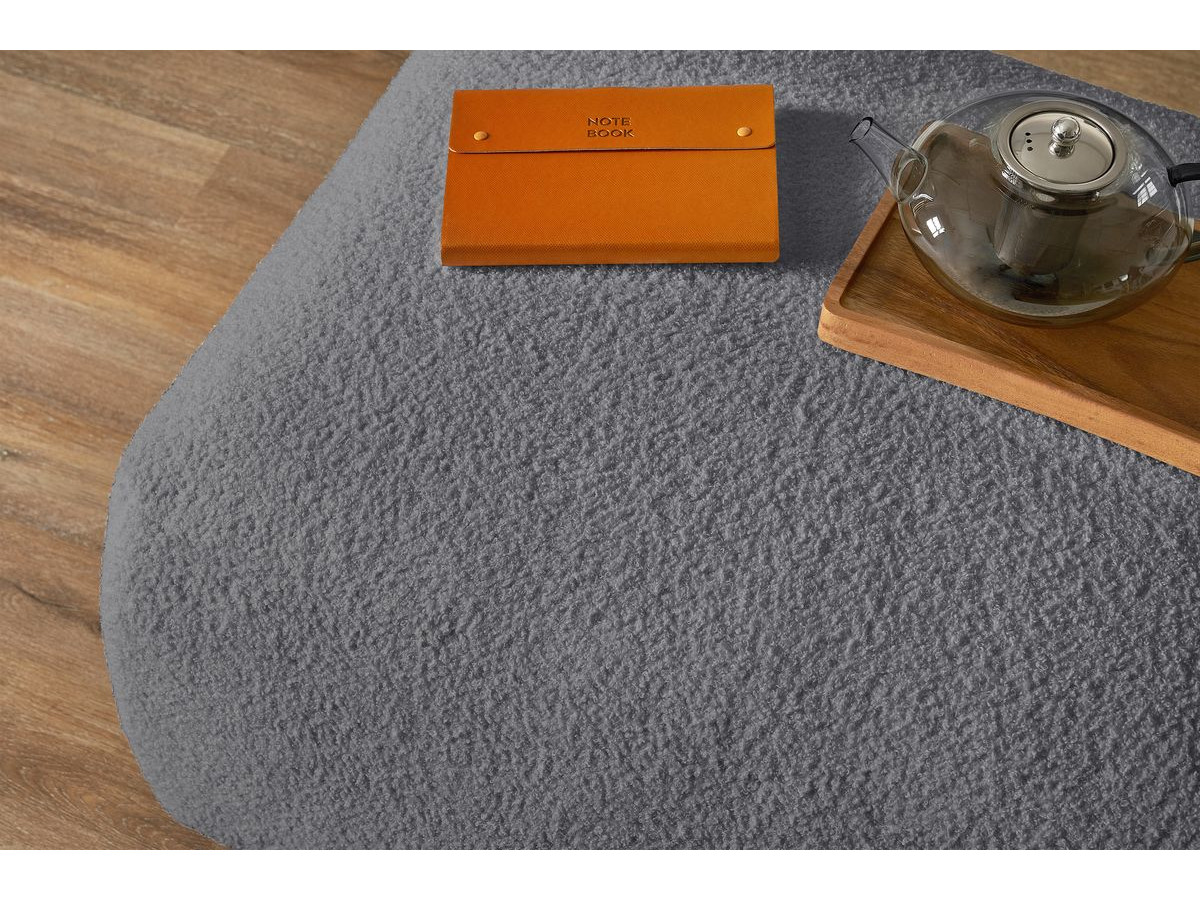 Bobochic Envy Schlafsofa 3-Sitzer mit Bettkasten und rechteckigem Pouf Bouclé-Stoff Dunkelgrau