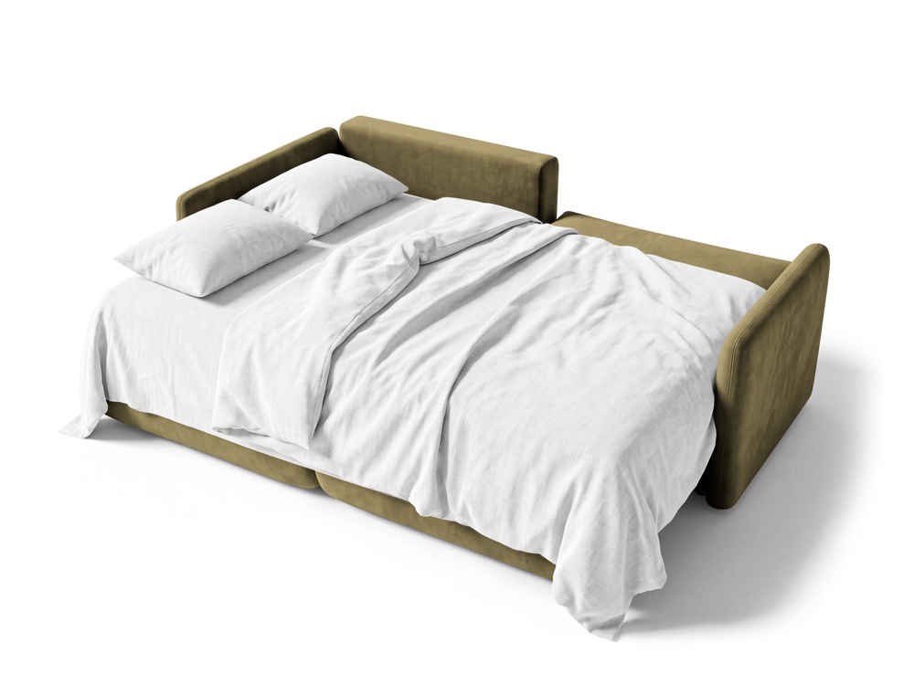 Cosmopolitan Design Ecksofa Monaco 3-Sitzer mit Schlaffunktion Samt Bluvel Grün Links