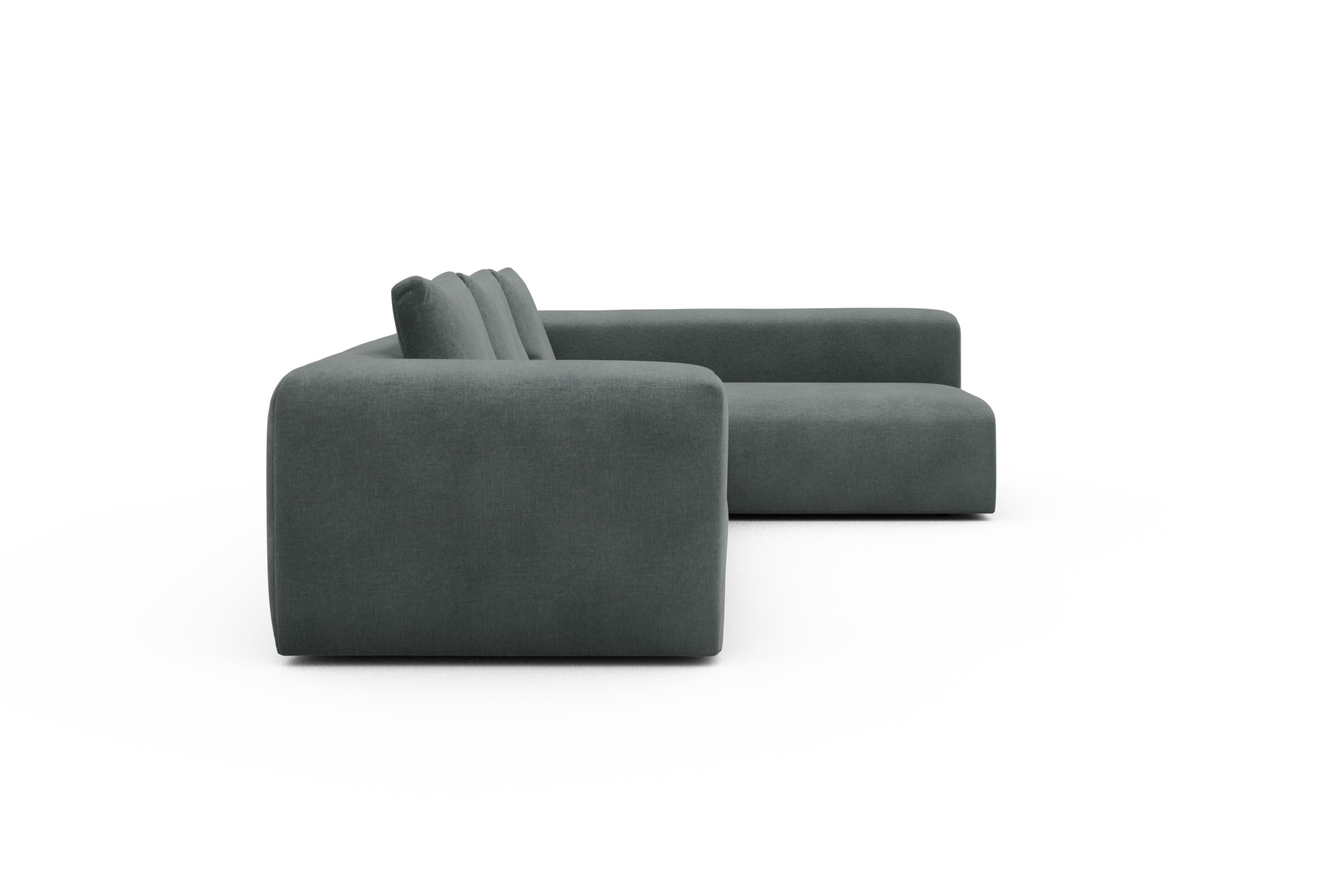 Ecksofa Fred 2x 2,5-Sitzer rechts offen Smooth-Silver-Grey