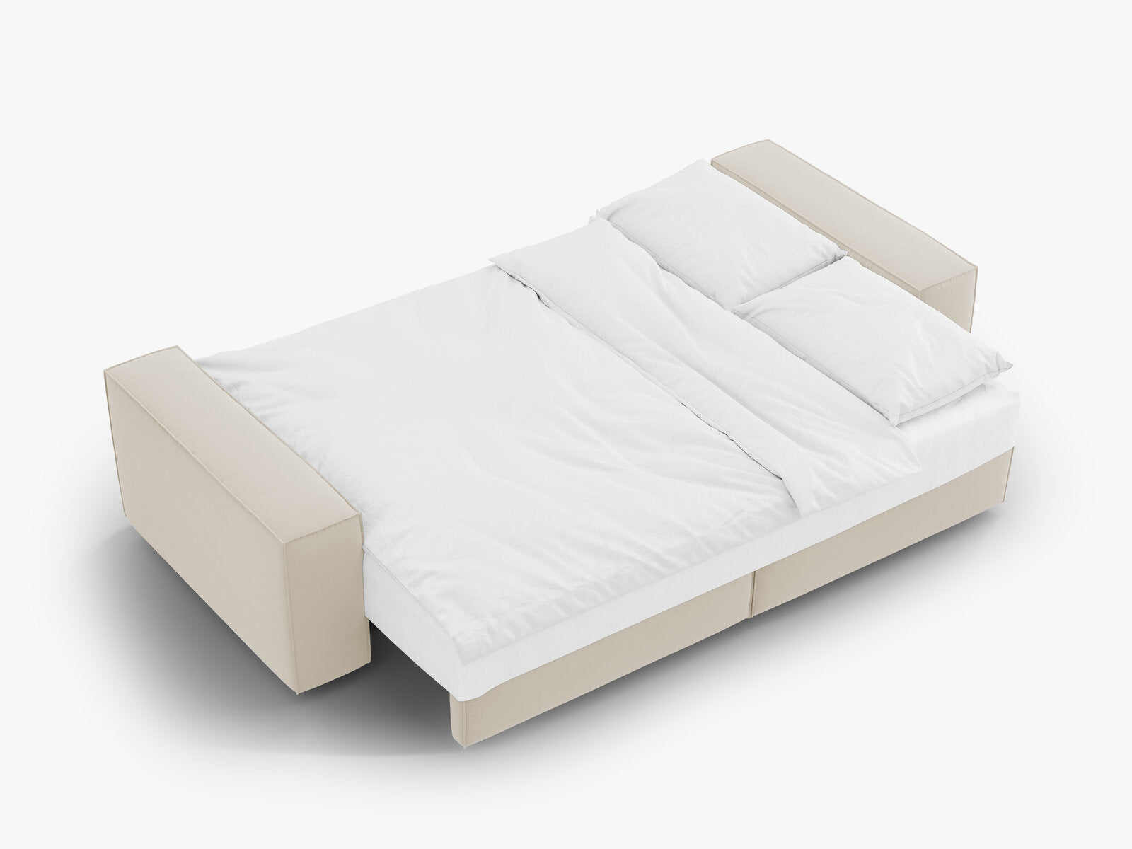 Micadoni Schlafsofa Jodie 3-Sitzer Samt Dunkelbeige