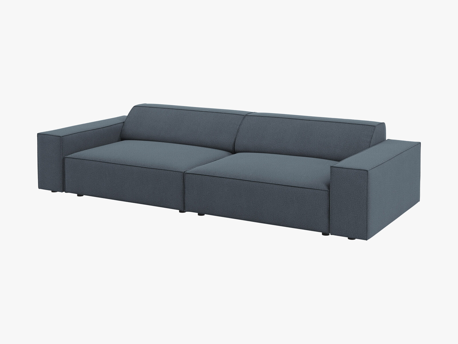 Micadoni Sofa Jodie 4-Sitzer Strukturierter Stoff Megan Blau