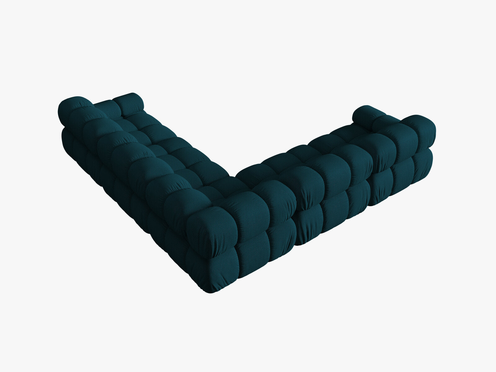Micadoni Symmetrisches Ecksofa Bellis 5-Sitzer 3D-Stoff Sonic Marineblau