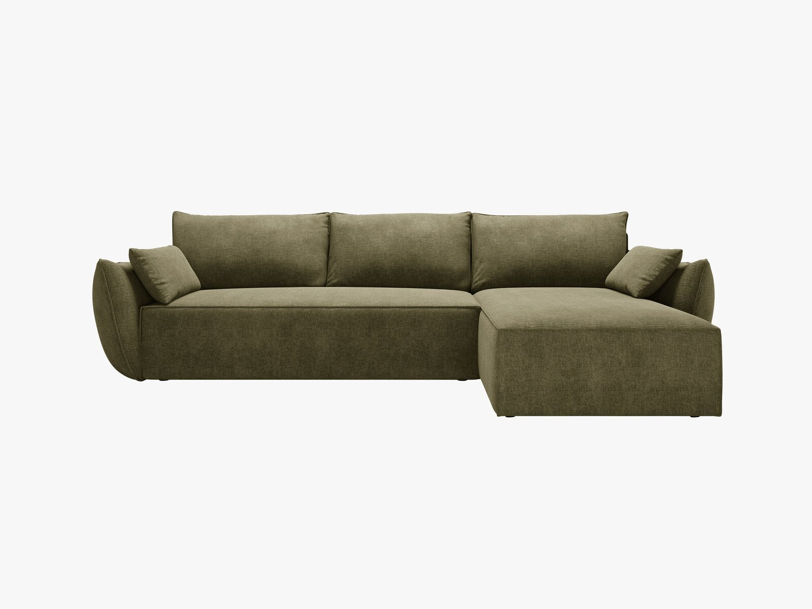 Micadoni Kaelle Ecksofa 4-Sitzer mit Schlaffunktion Rechts Chenille Over The Horizon Grün