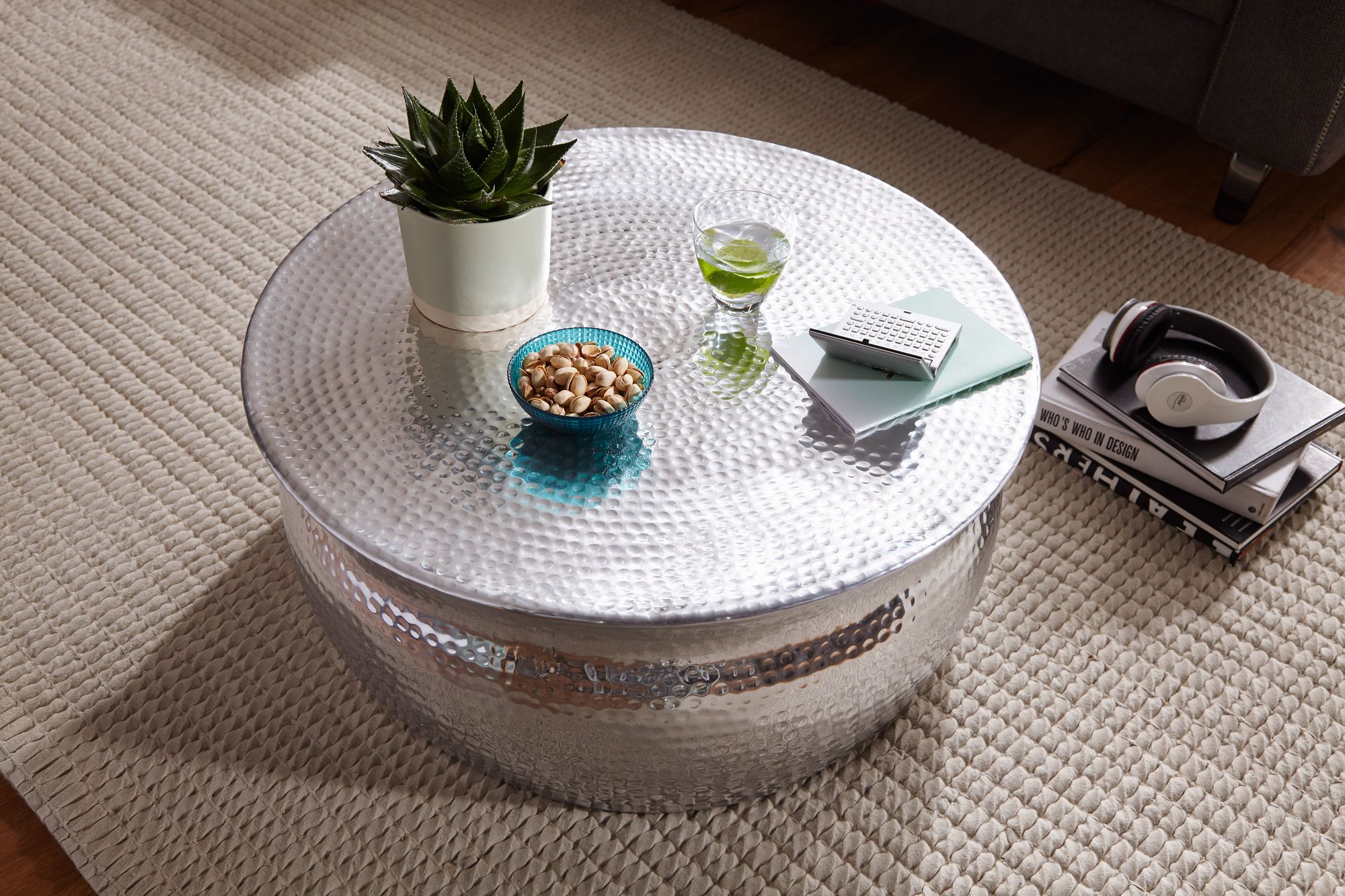 Couchtisch Rorvik Aluminium Silber Ø 75 × H 31 cm