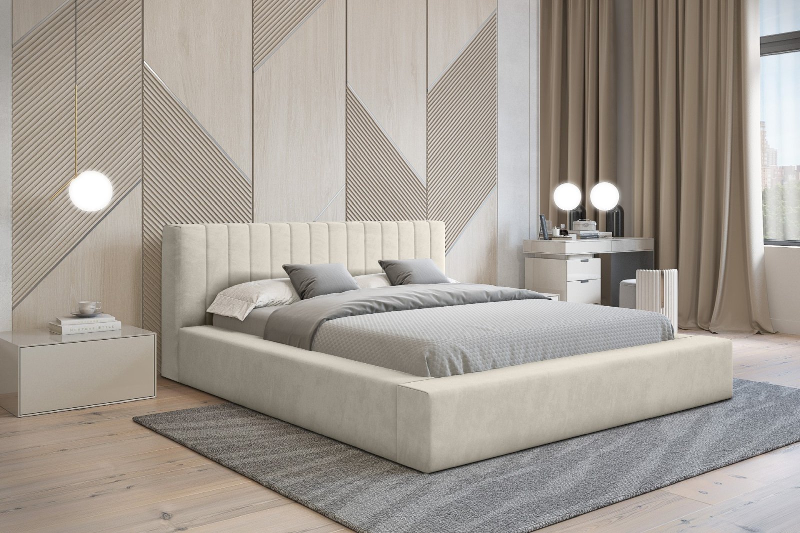 Polsterbett Carno Chenille 140x200 mit Metallrahmen Ditra-New 01
