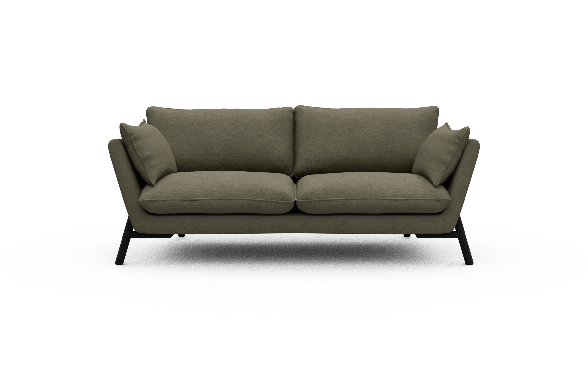 Skandi Home Sofa Emil 2-Sitzer Beinfarbe Eiche Schwarz Vivus-Dusty-Olive moebelfaktor