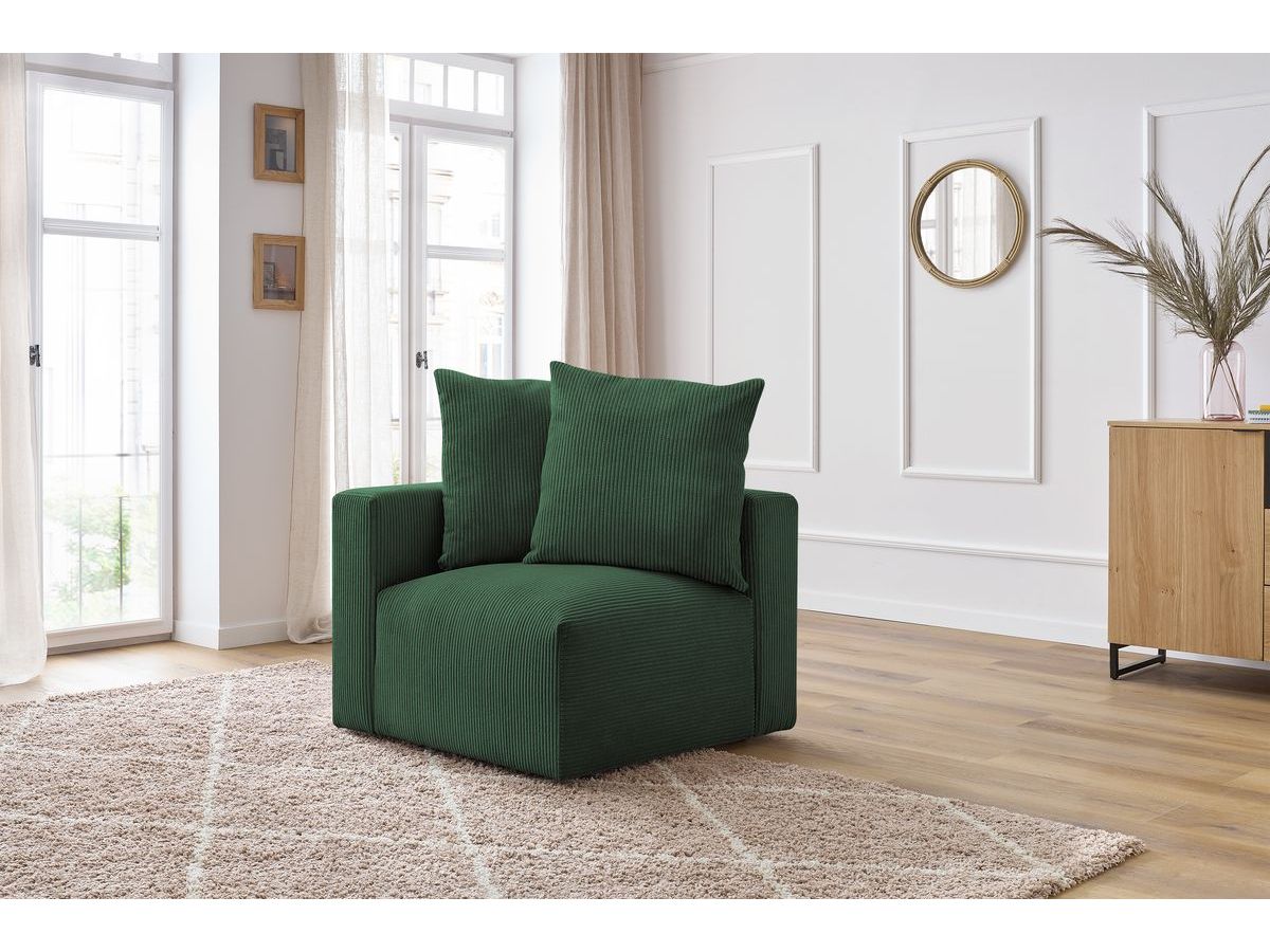 Bobochic Voltaire Eckmodul Cordsamt Grün Ecke links