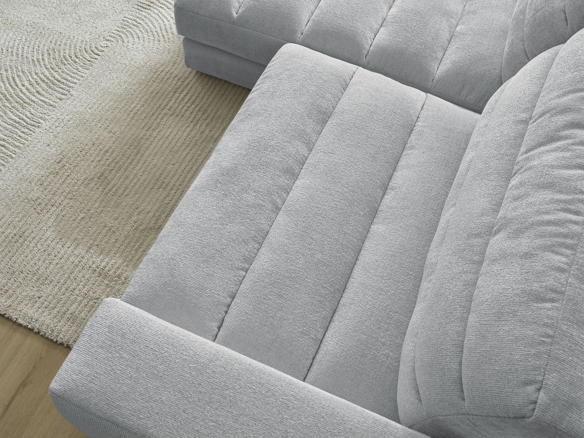 Bobochic Sierra Ecksofa Strukturstoff Hellgrau Ecke links