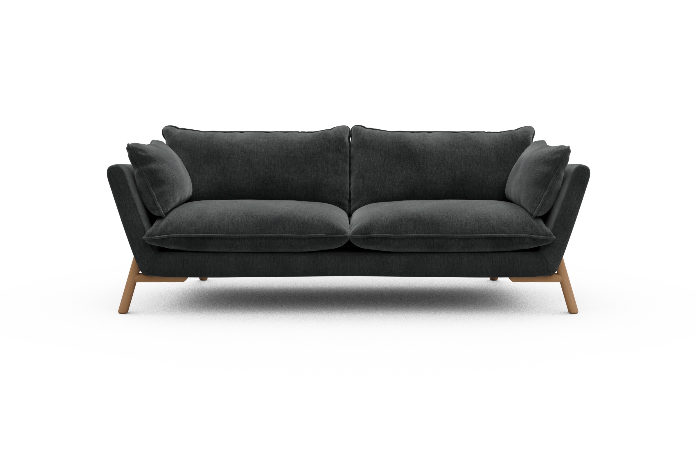 Skandi Home Sofa Emil PREMIUM 3-Sitzer Beinfarbe Eiche Natur Smooth-Deep-Warm-Grey moebelfaktor