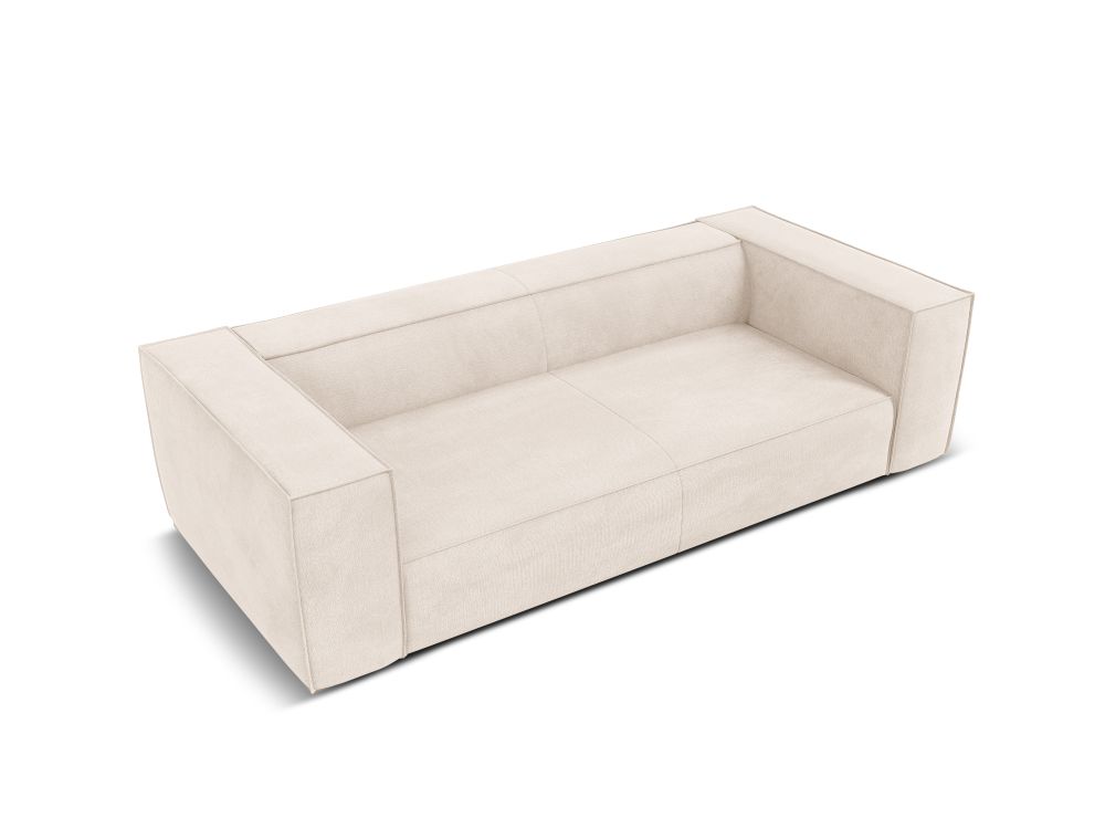 Cosmopolitan Design Sofa Turin 3-Sitzer Strukturierter Stoff Rosario Helles Beige