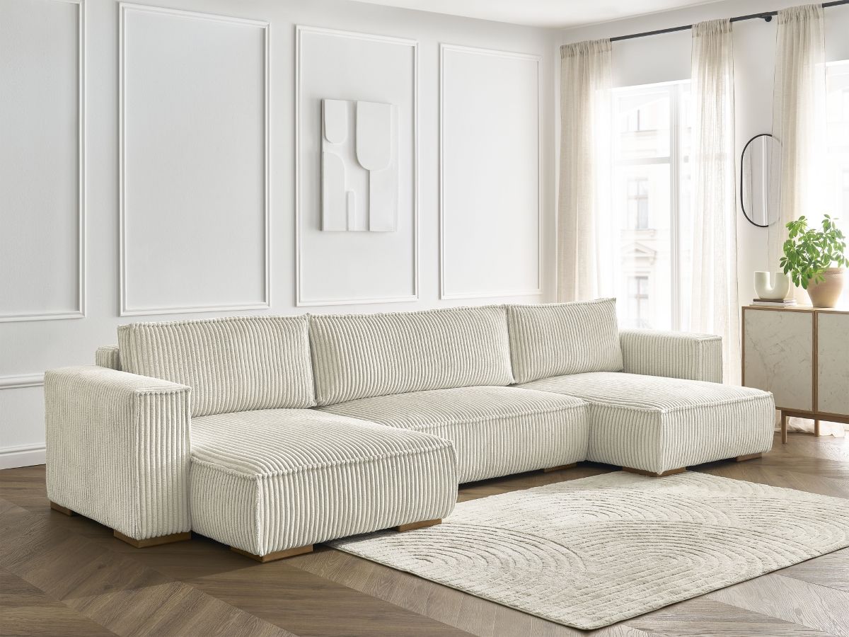 Bobochic Chelsea Wohnlandschaft Breitcord weich Beige