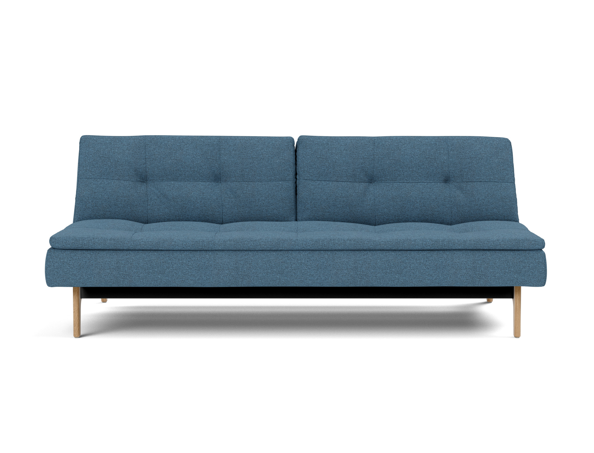Schlafsofa Dublexo Strukturierter Stoff Weda 302-Weda-Blue Beine Eiche