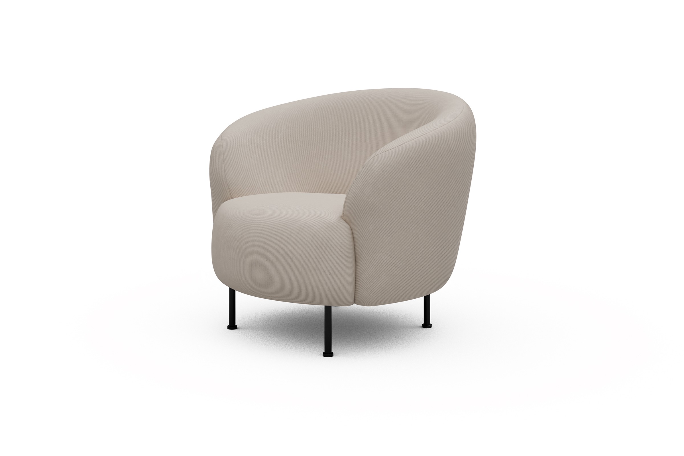 Sessel Ronda Metallbeine Schwarz Cordufine-Off-White
