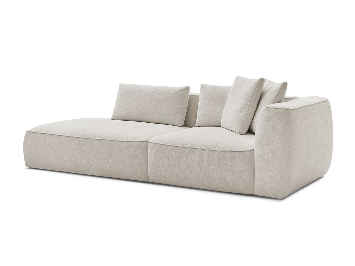 Bobochic Leopold Sofa 3-Sitzer Strukturstoff Beige Armlehne rechts