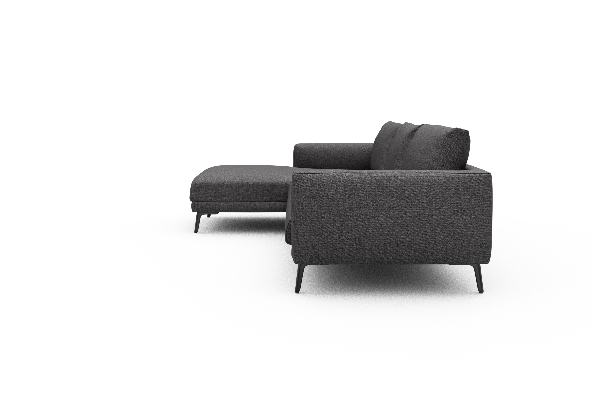 Ecksofa Karl Chaiselongue links mit 2,5-Sitzer Sama-Antracite