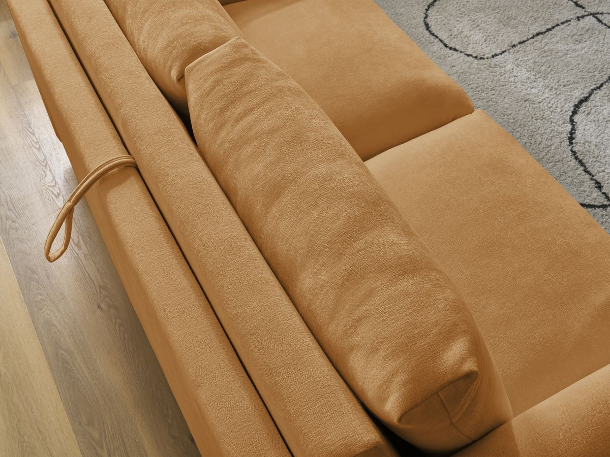 Bobochic Cocoone Schlafsofa 3-Sitzer Stoff Gelb, Liegefläche 140 × 200 cm