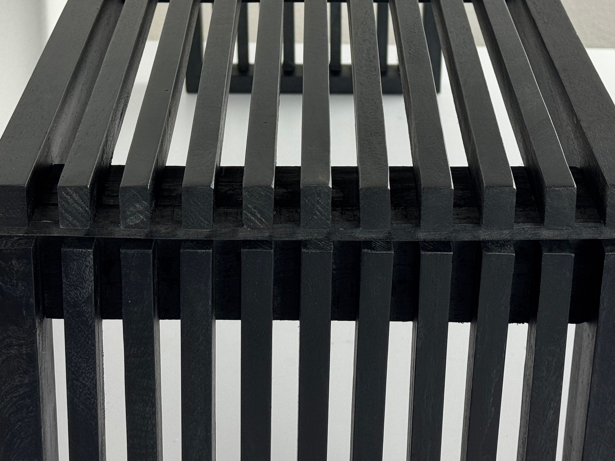 Sitzbank Hakadal Akazie Massivholz Schwarz 120 × 35 × 45 cm