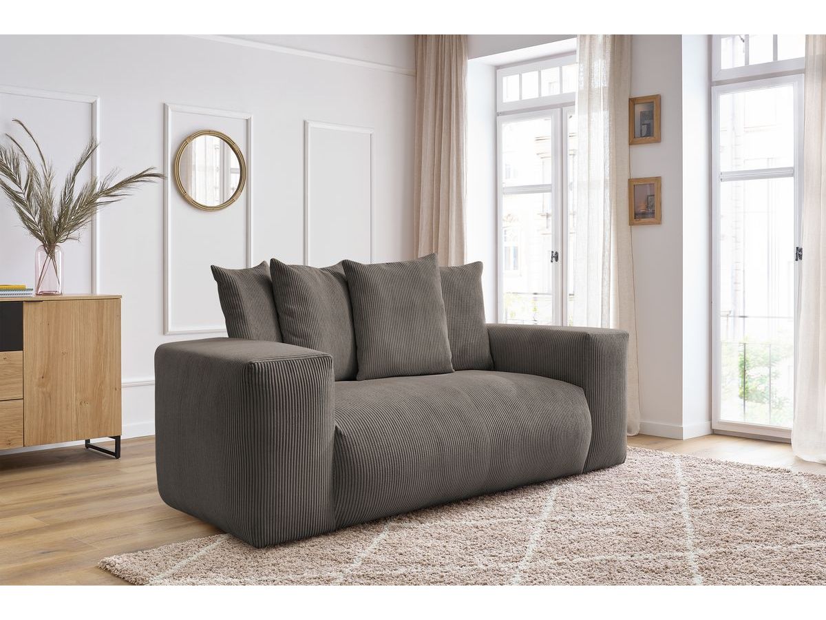 Bobochic Voltaire Sofa 2-Sitzer Cordsamt Taupe