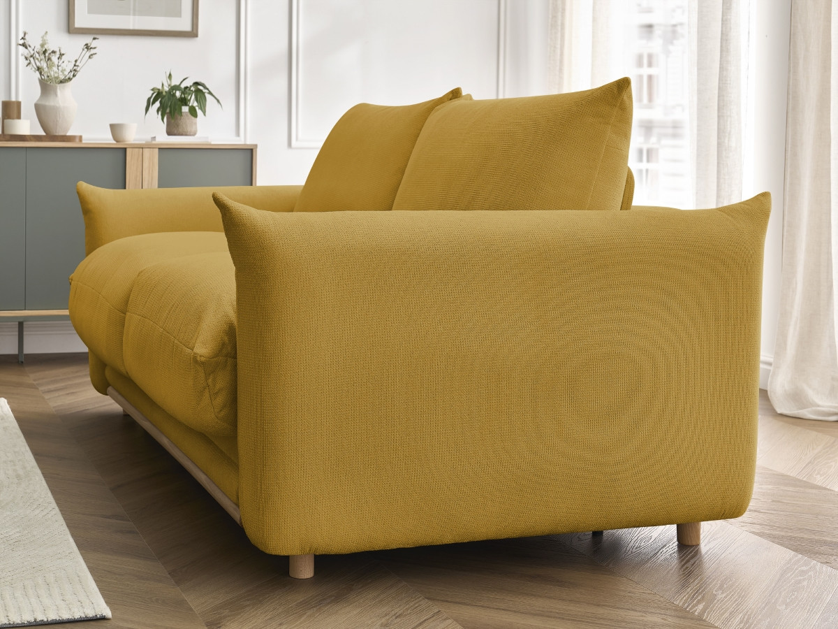 Bobochic Ernest Schlafsofa 3-Sitzer, Liegefläche 190 × 140 / 160 cm Stoff Gelb, Liegefläche 160 × 190 cm
