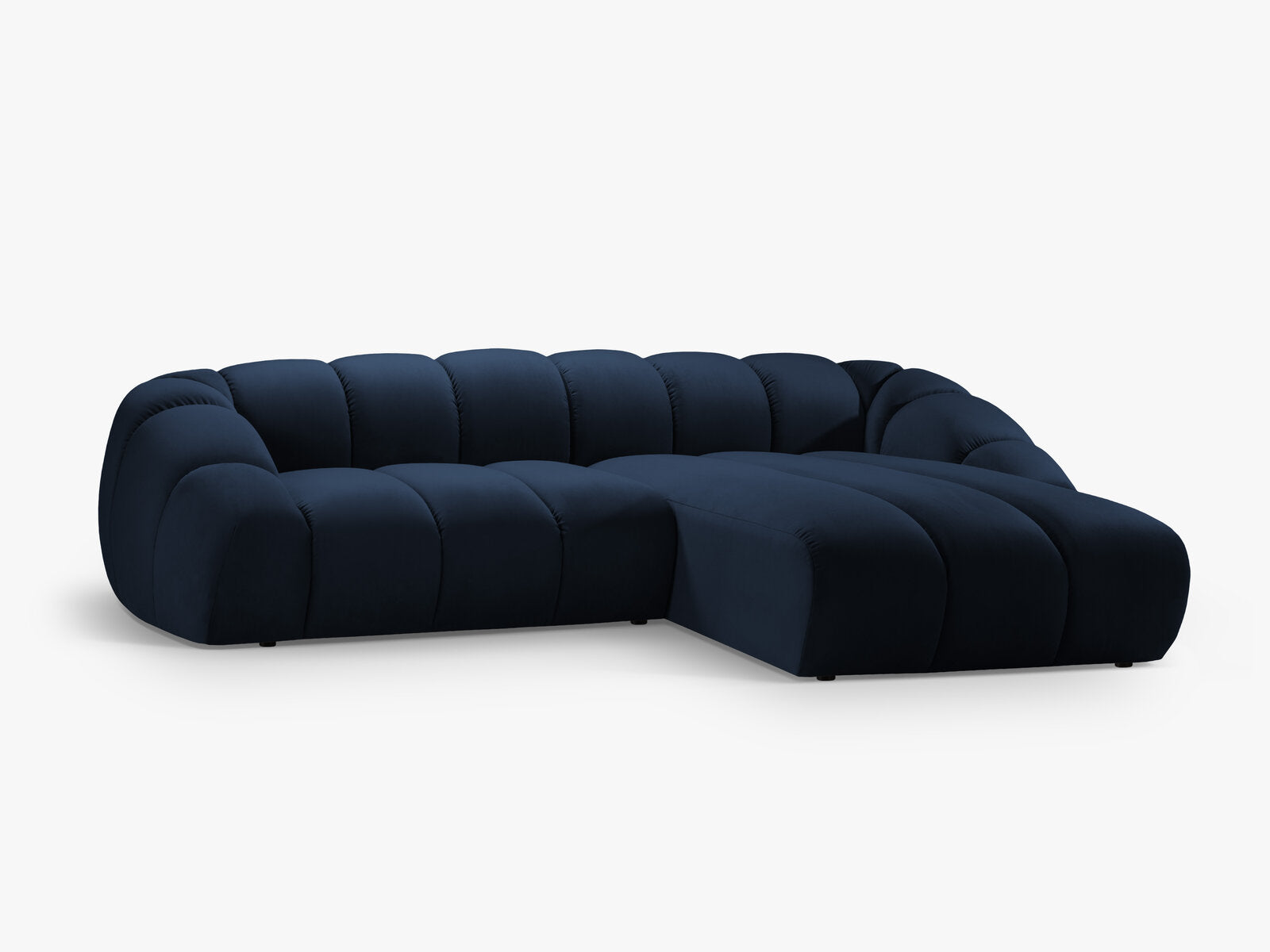 Micadoni Ecksofa Diana 4-Sitzer Rechts Samt Königsblau