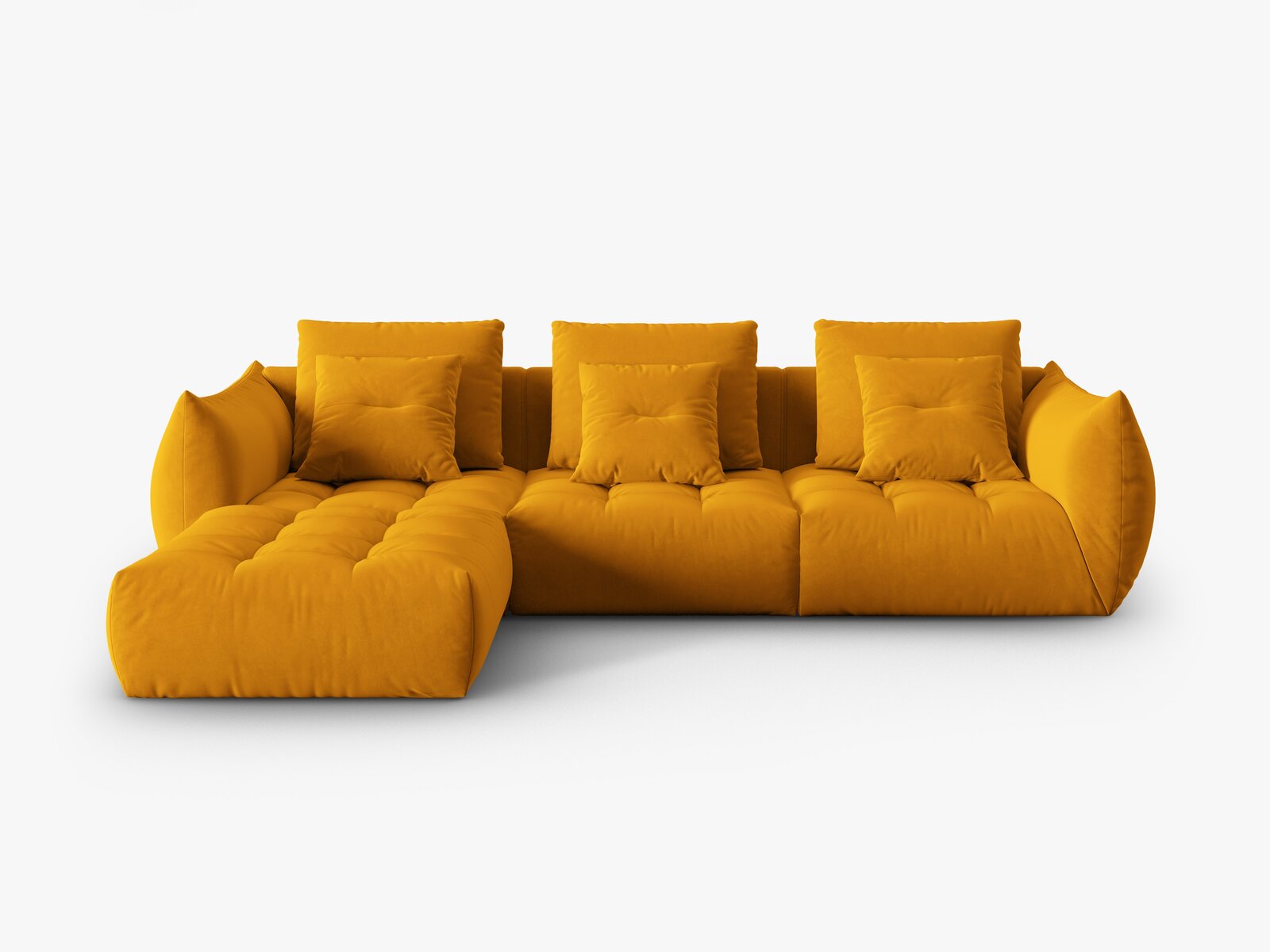 Micadoni Ecksofa Bloom 2-Sitzer Samt Gelb