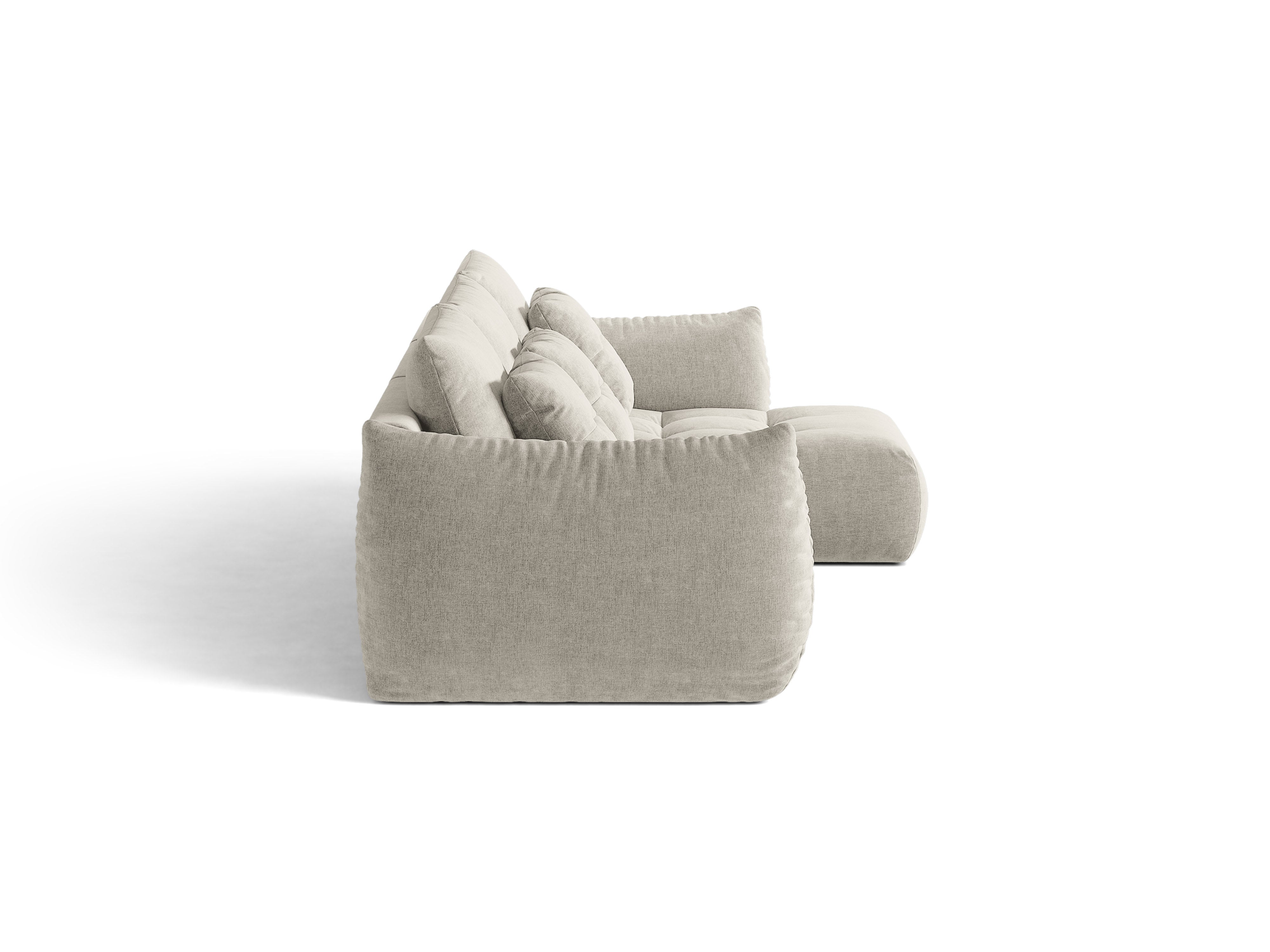 Micadoni Bloom Ecksofa 6-Sitzer Rechts Strukturierter Stoff Wind Hellgrau
