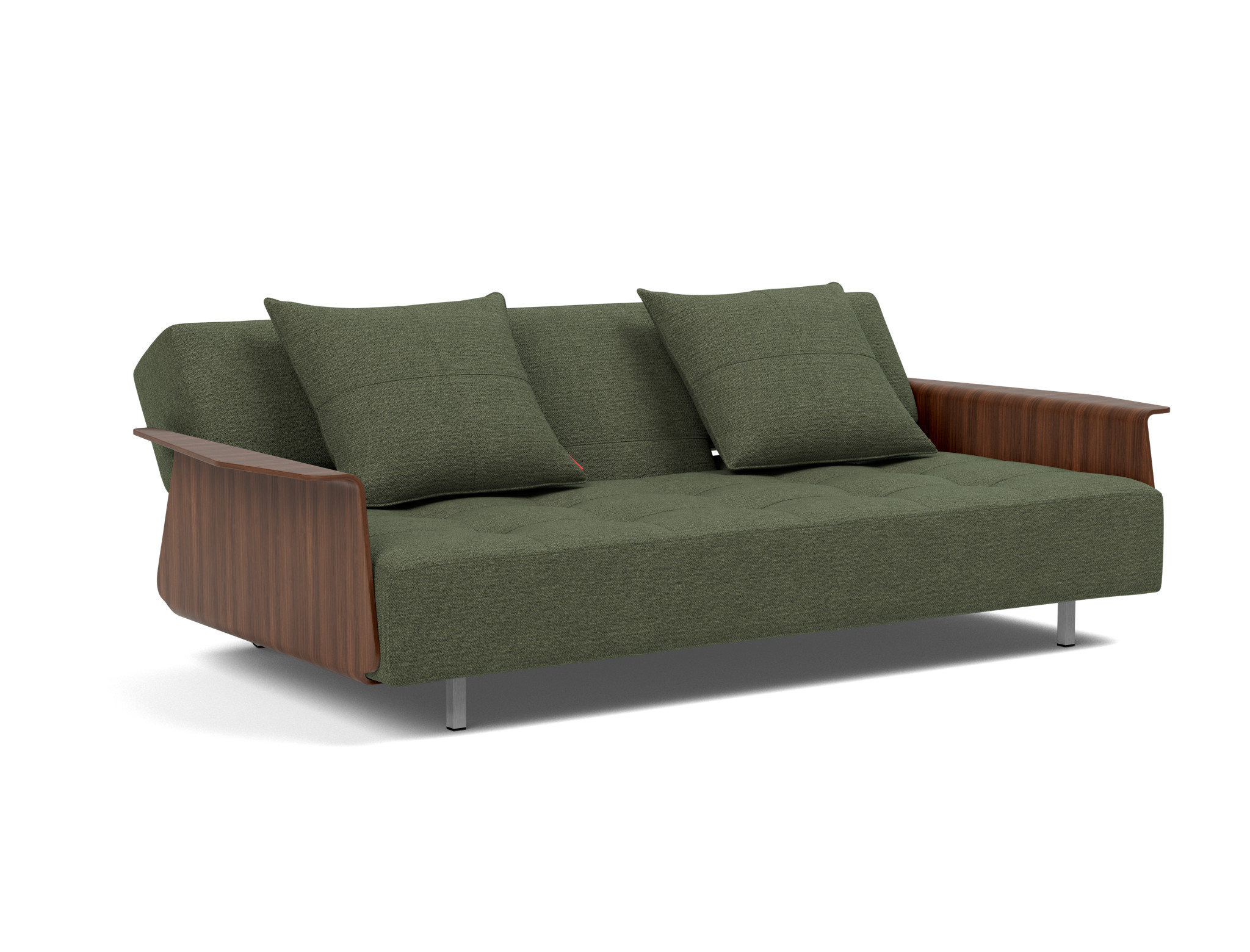 Schlafsofa Long Horn D.E.L. mit Armlehnen Strukturierter Stoff Taura 353-Forest