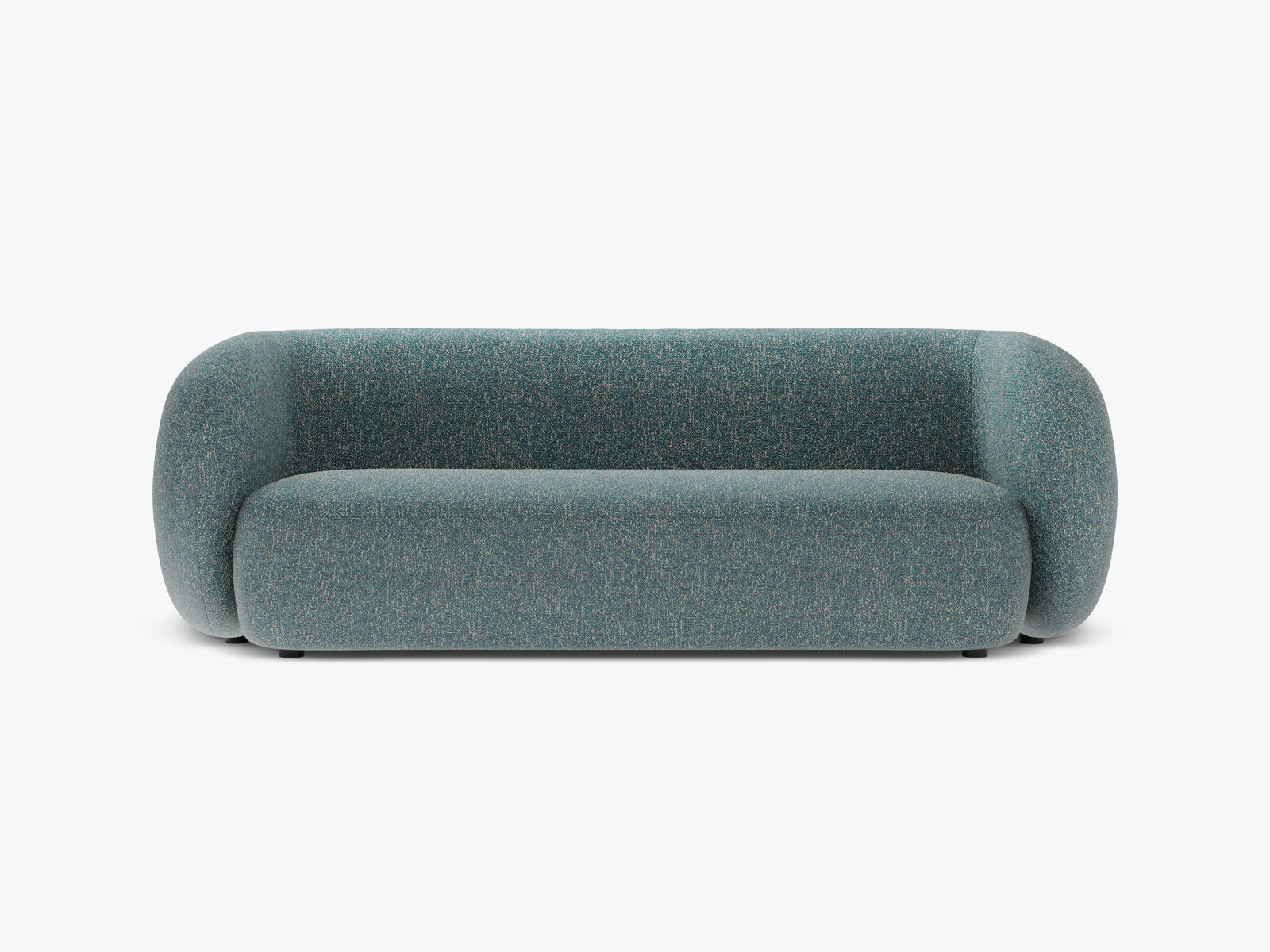 Micadoni Sofa Kate 3-Sitzer Strukturierter Stoff Blau Melange