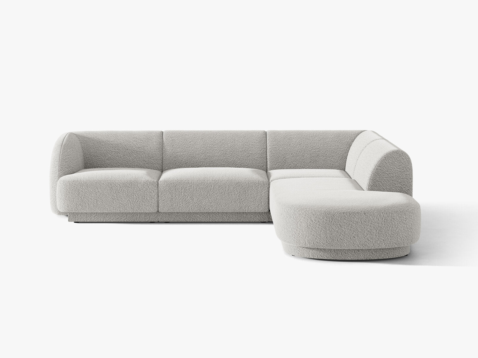 Micadoni Ecksofa Miley 6-Sitzer Rechts Boucle Baloo Hellgrau
