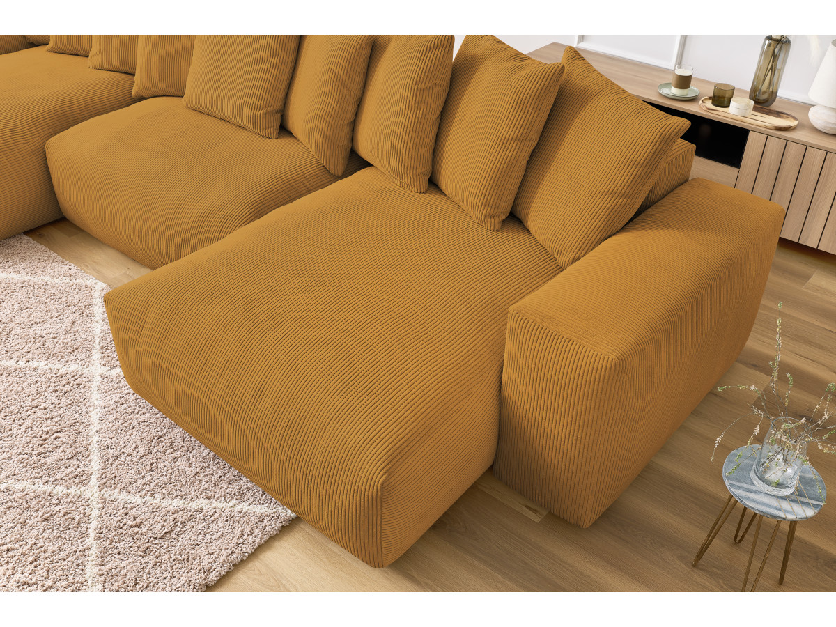 Bobochic Voltaire Wohnlandschaft 420 × 174 cm Cordsamt Gelb