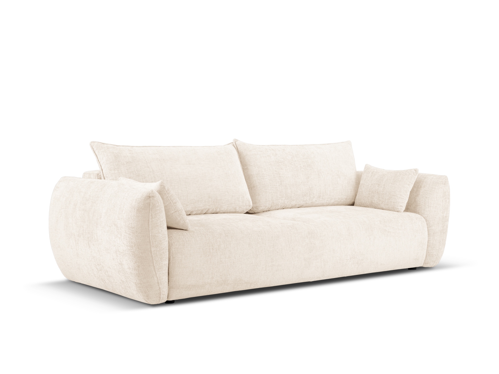 Cosmopolitan Design Schlafsofa Matera 3-Sitzer mit Bettkasten Chenille Eden Helles Beige