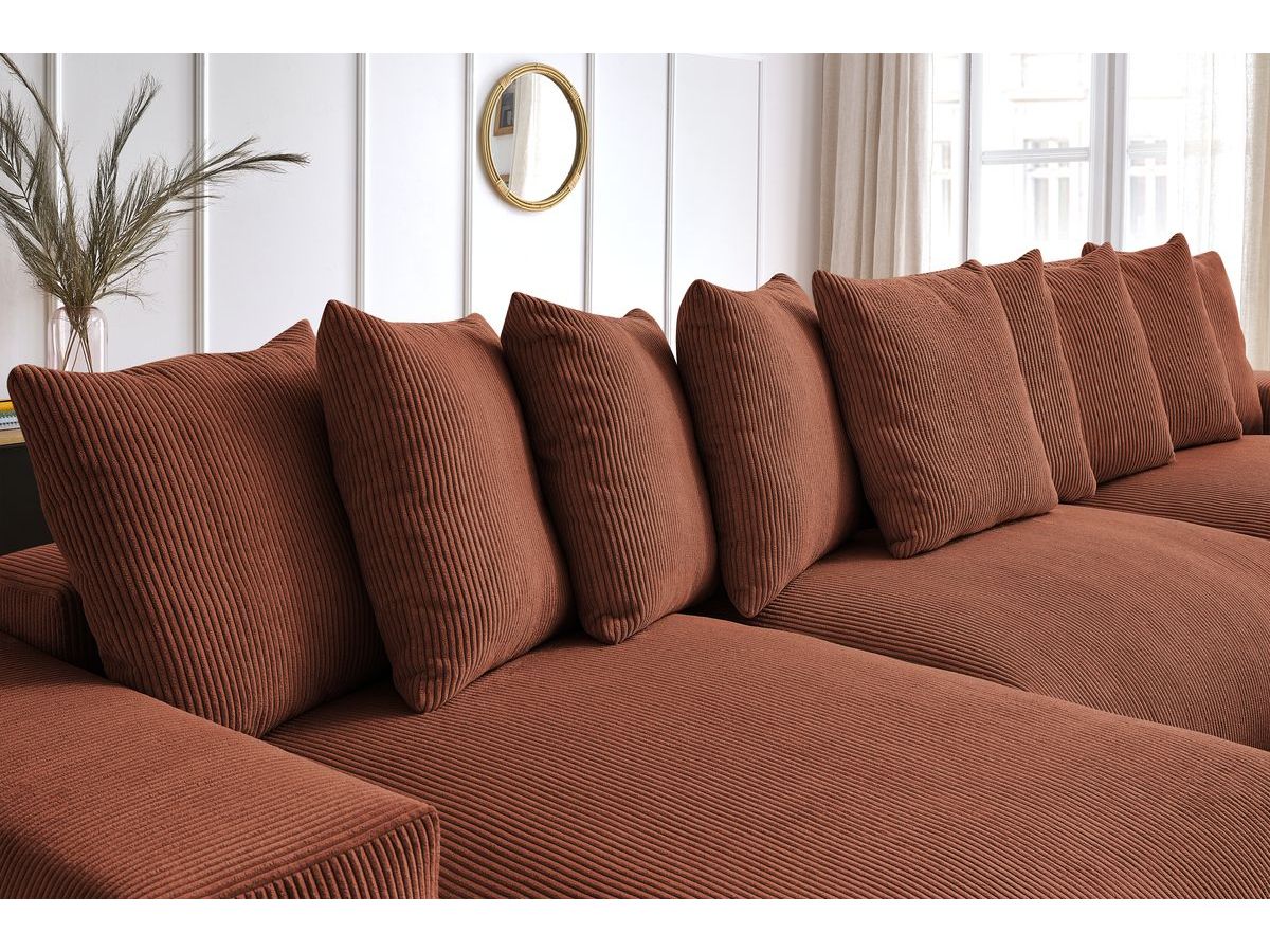 Bobochic Voltaire Wohnlandschaft 420 × 165 cm Cordsamt Orange