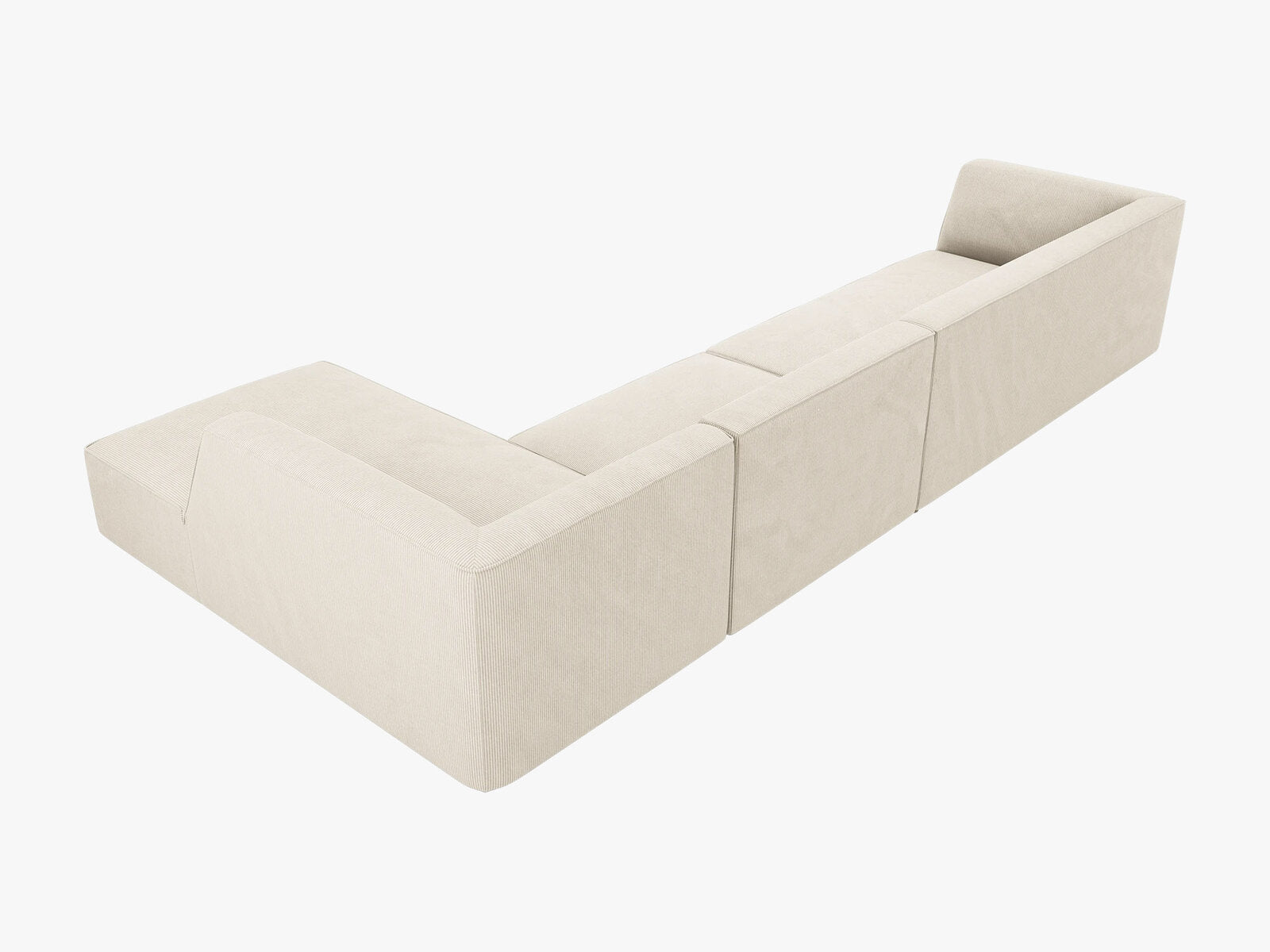 Micadoni Ecksofa Ruby 5-Sitzer Rechts Kord Scala Helles Beige
