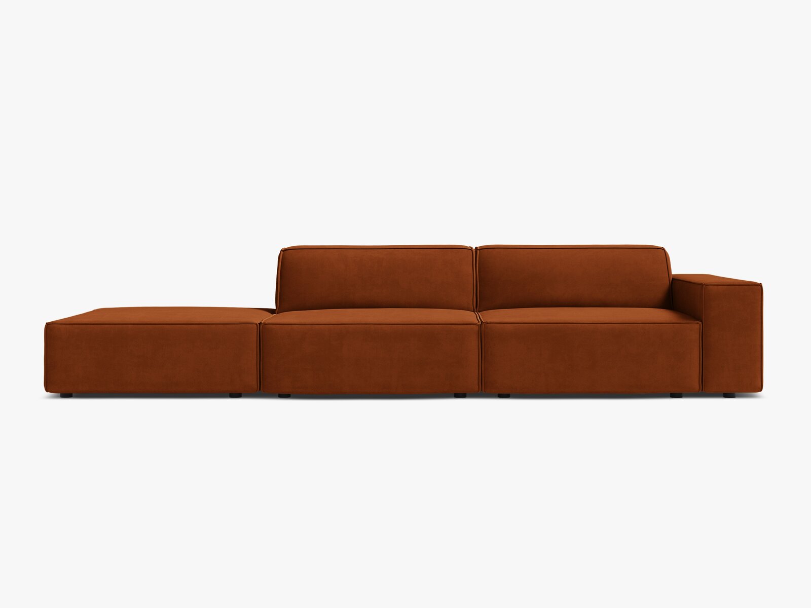 Micadoni Sofa Jodie 3-Sitzer Links Samt Bluvel Terrakotta