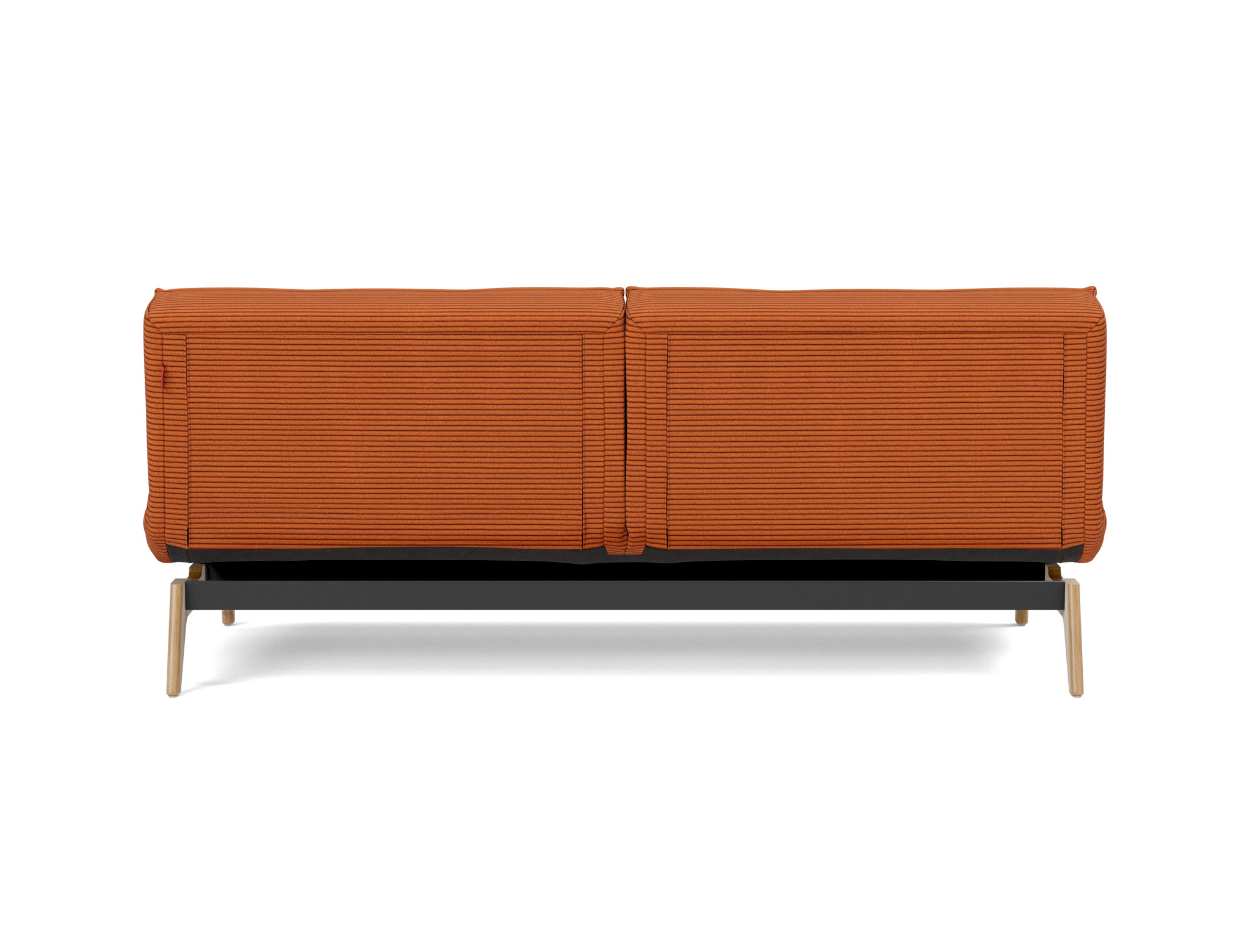 Schlafsofa Splitback Kord Corduroy 595-Burnt-Orange Beine Eiche