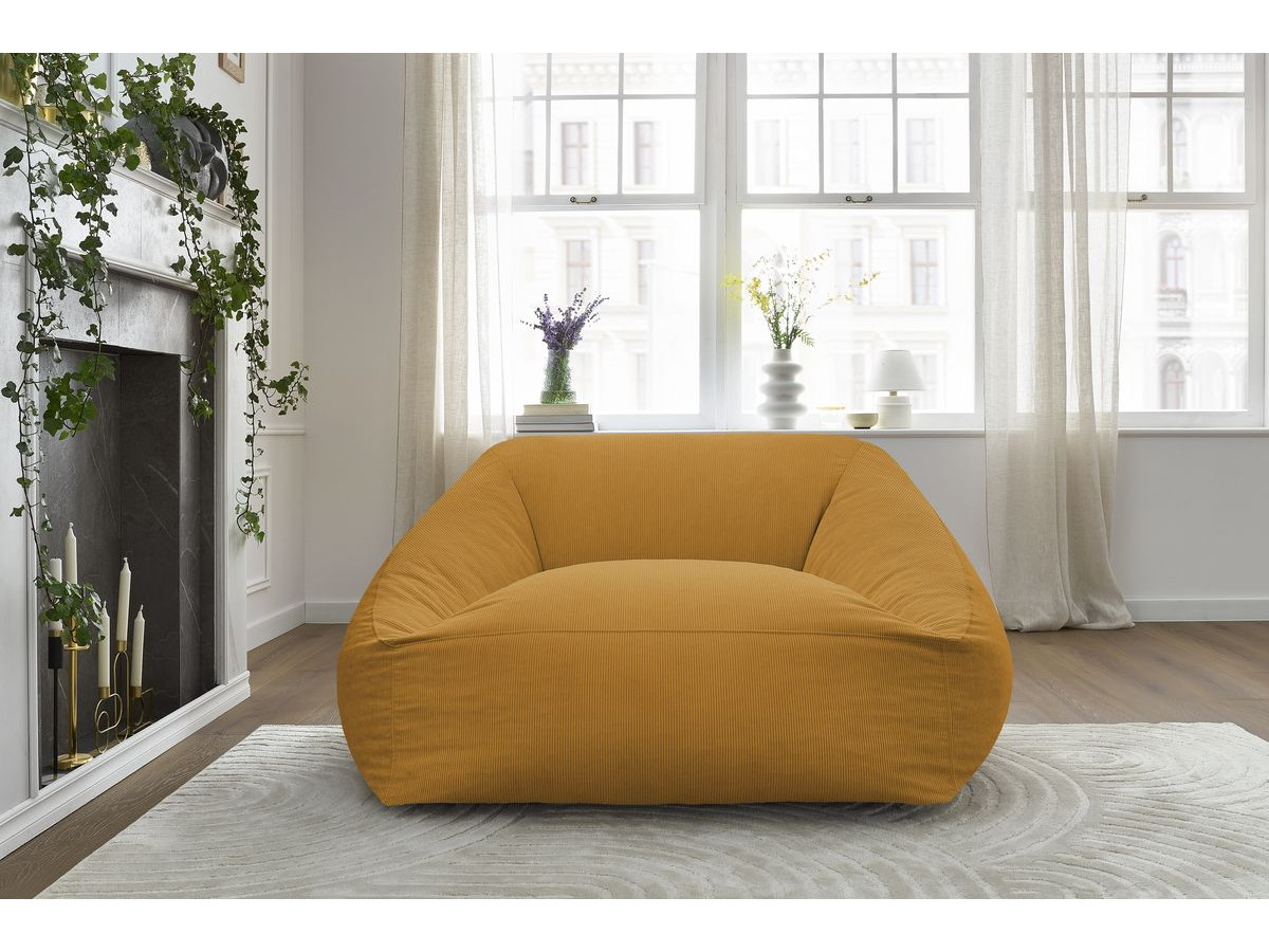 Bobochic Lilibet Pouf Cordsamt Gelb