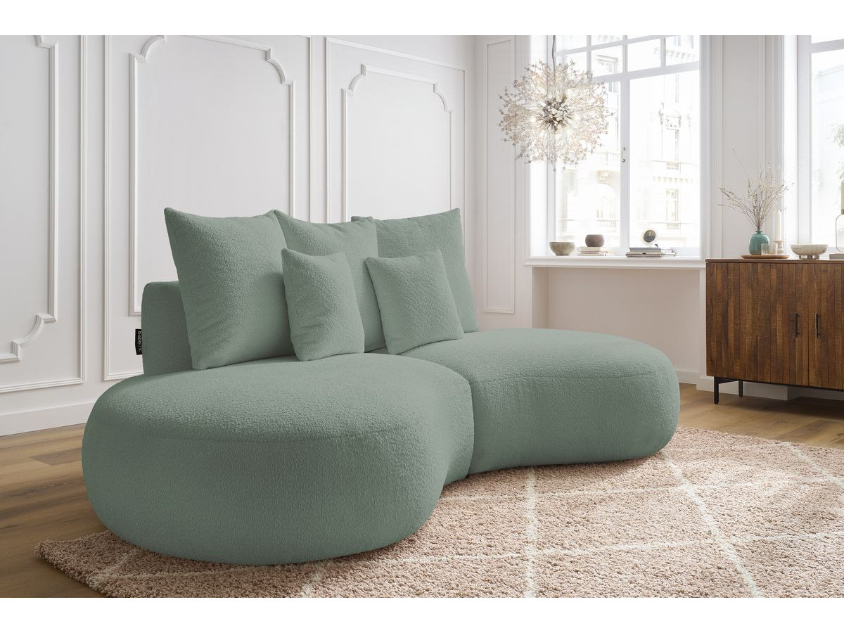 Bobochic Saint-germain Sofa 3-Sitzer Bouclé-Stoff Grün