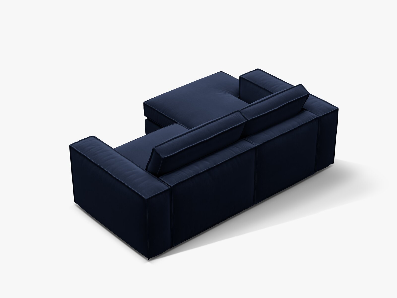 Micadoni modulares Ecksofa Pola 2-Sitzer kleine Version Links Samt Salvador Königsblau