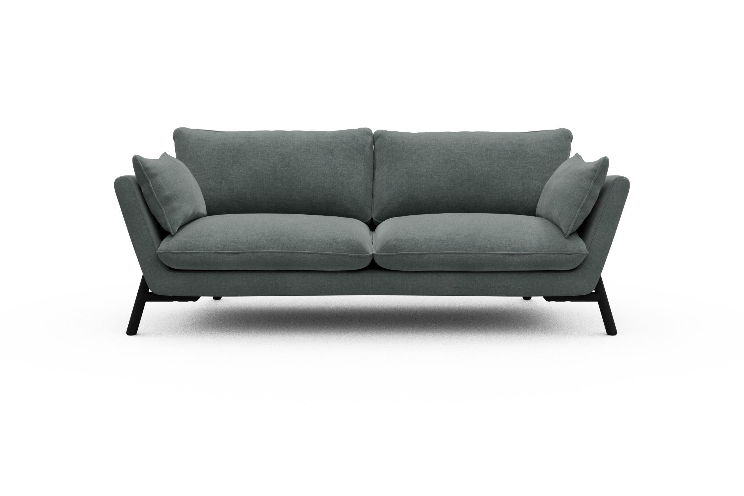 Skandi Home Sofa Emil 3-Sitzer Beinfarbe Eiche Schwarz Smooth-Silver-Grey moebelfaktor