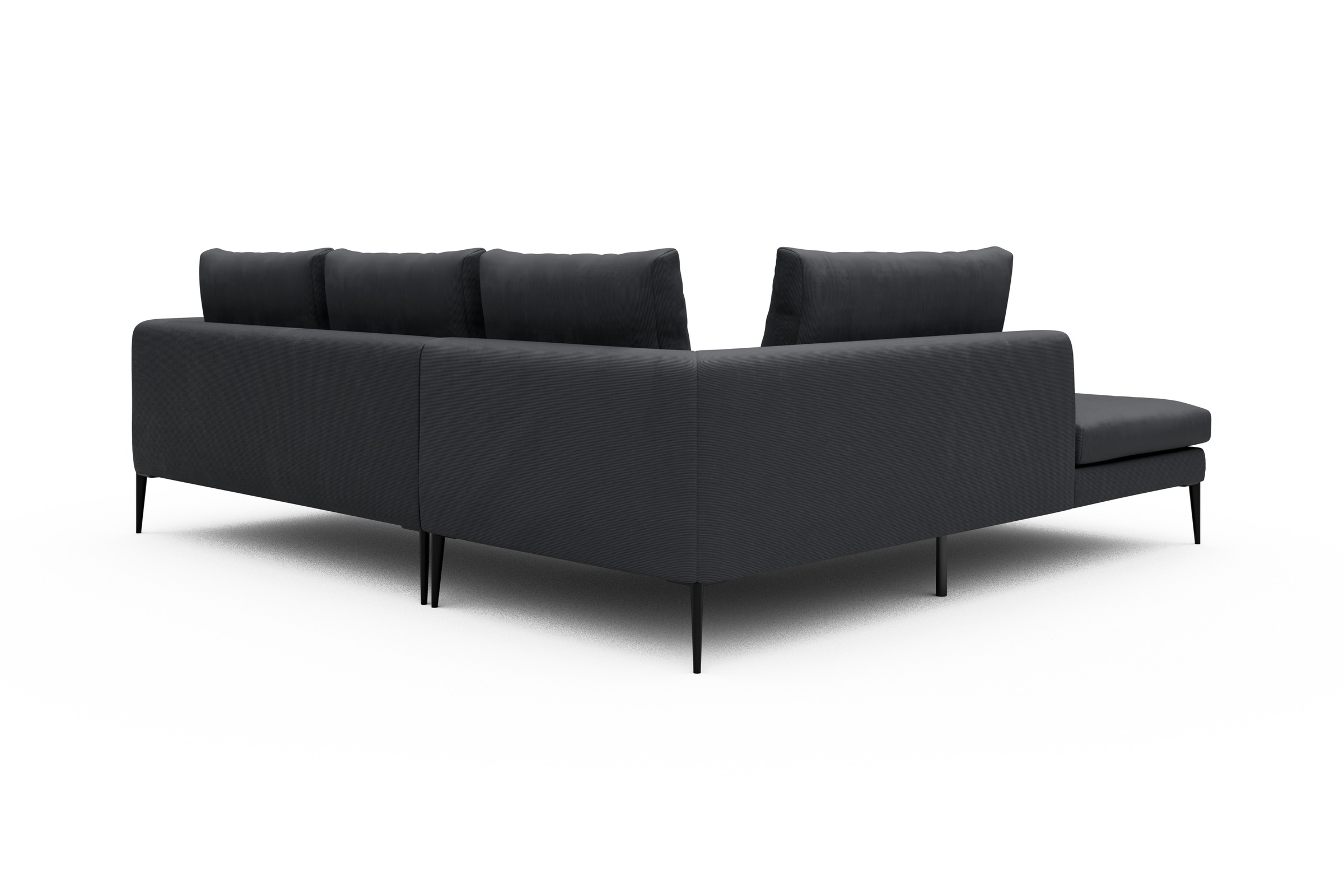 Ecksofa Paul Relax-Ecke links mit 2-Sitzer Cordufine-Slate-Grey