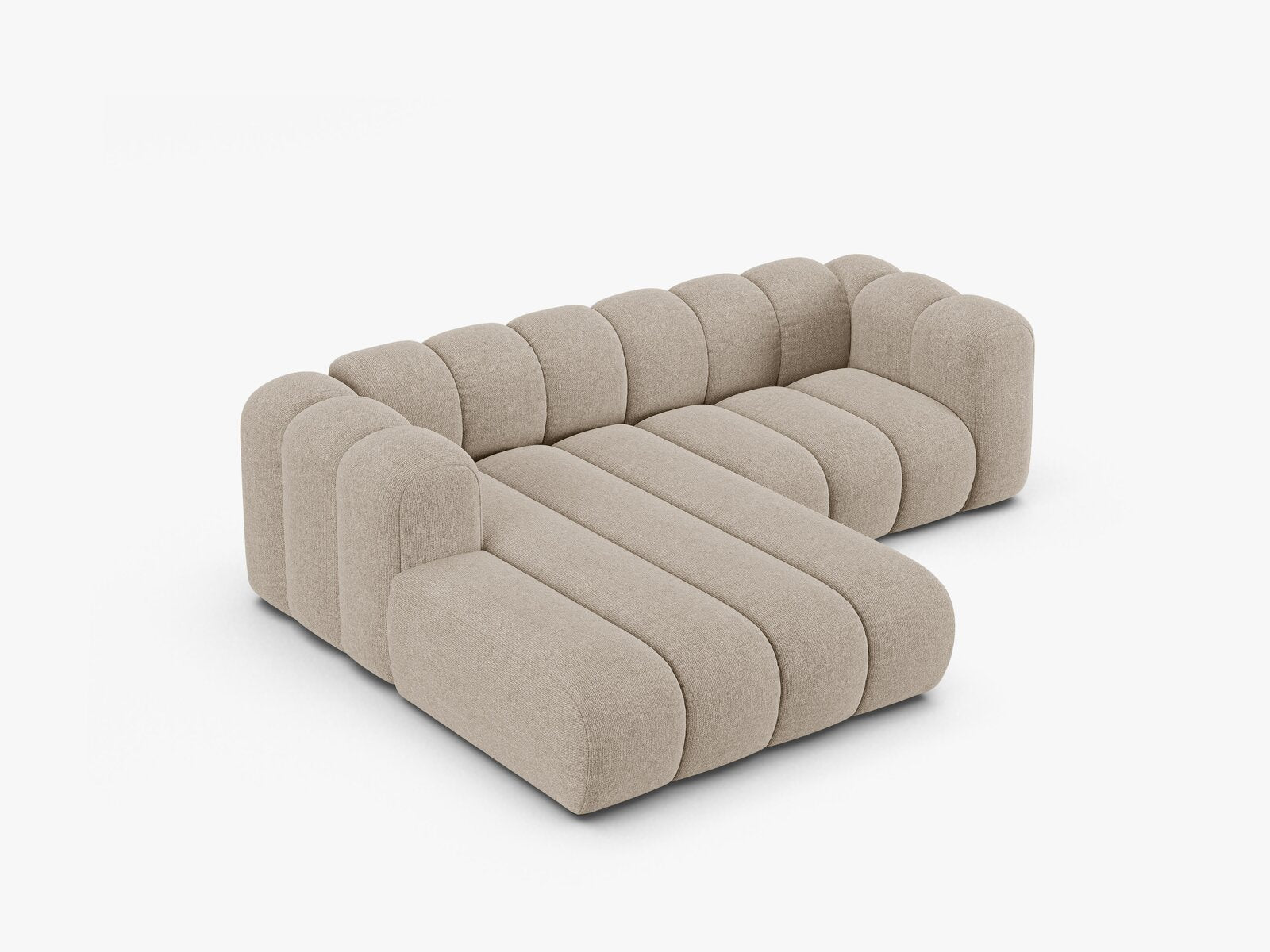Micadoni Modulares Ecksofa Lupine 3-Sitzer Links Chenille Eden Dunkelbeige