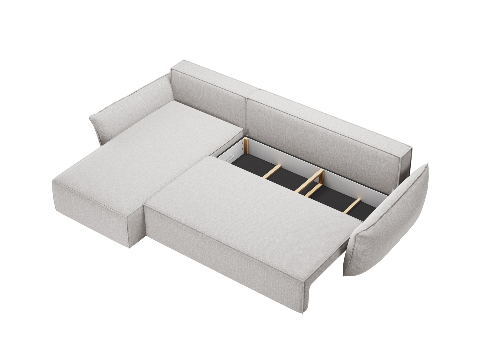 Micadoni Ecksofa Kaelle 4-Sitzer mit Schlaffunktion Links Chenille Grau