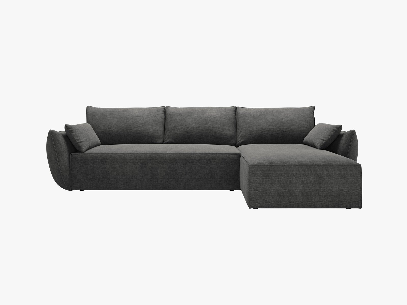 Micadoni Kaelle Ecksofa 4-Sitzer mit Schlaffunktion Rechts Chenille Over The Horizon Dunkelgrau