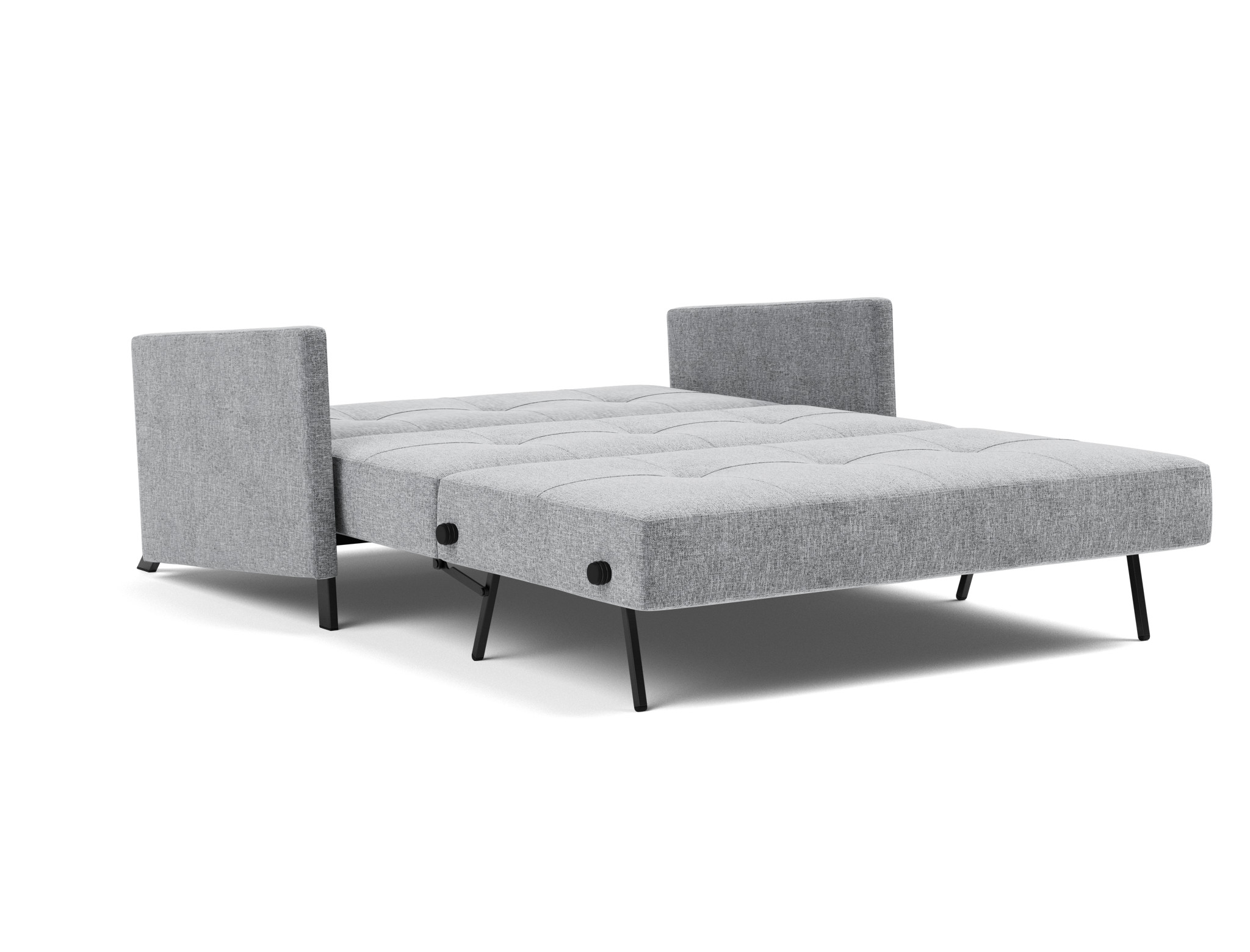 Schlafsofa Cubed mit Armlehnen 140 Strukturierter Stoff Twist 565-Granite