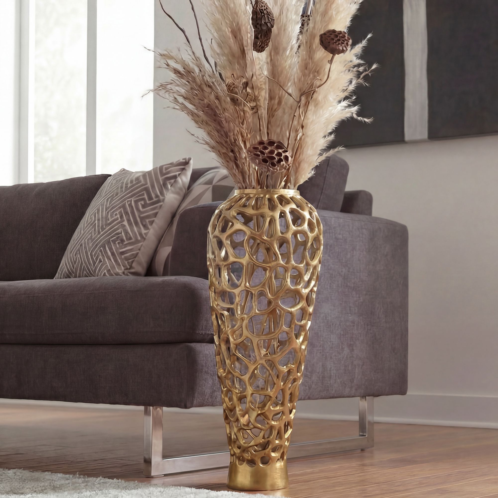 Bodenvase Rossland Aluminium Gold Ø 31 cm