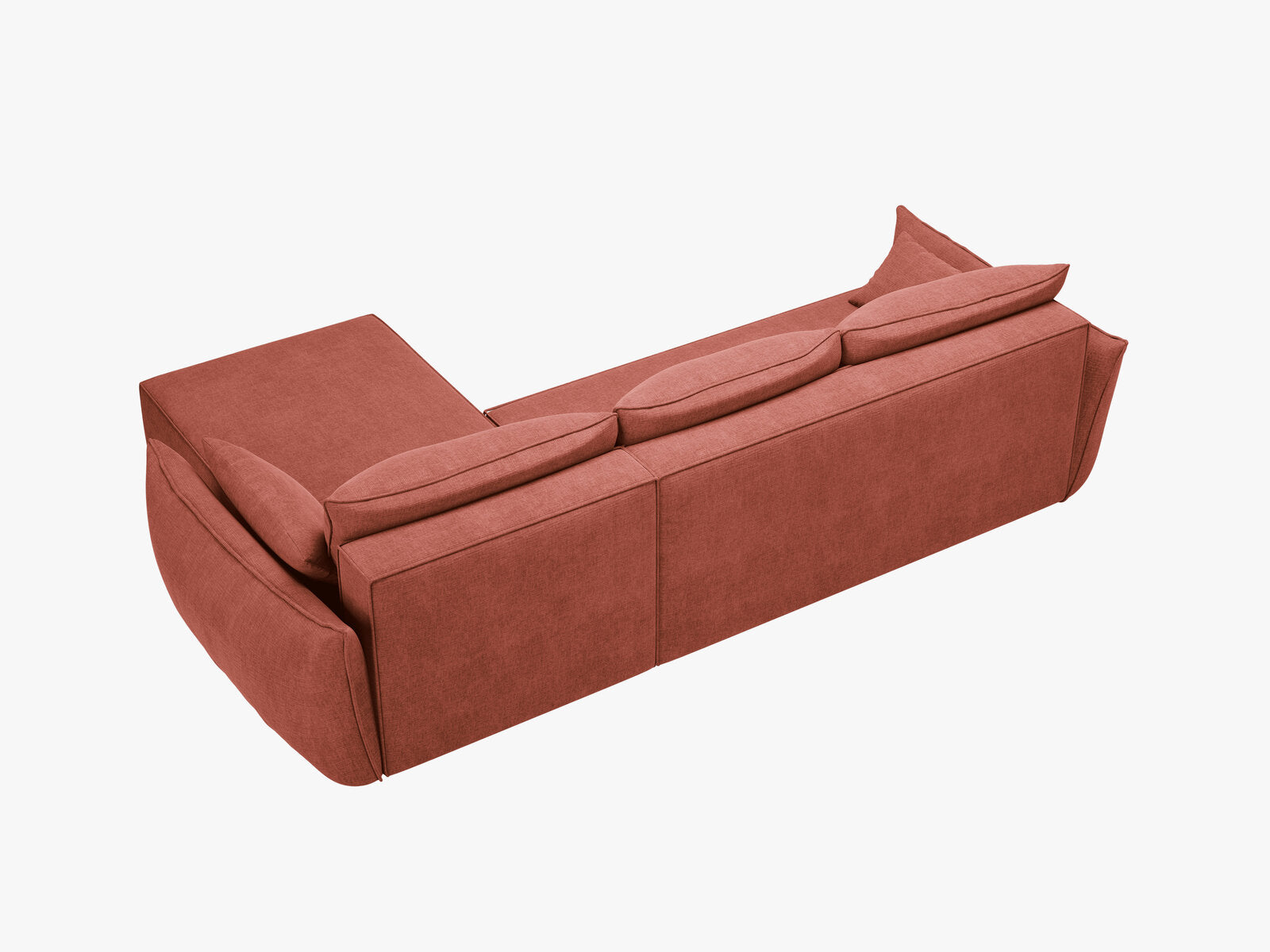 Micadoni Kaelle Ecksofa 4-Sitzer mit Schlaffunktion Links Chenille Over The Horizon Terrakotta
