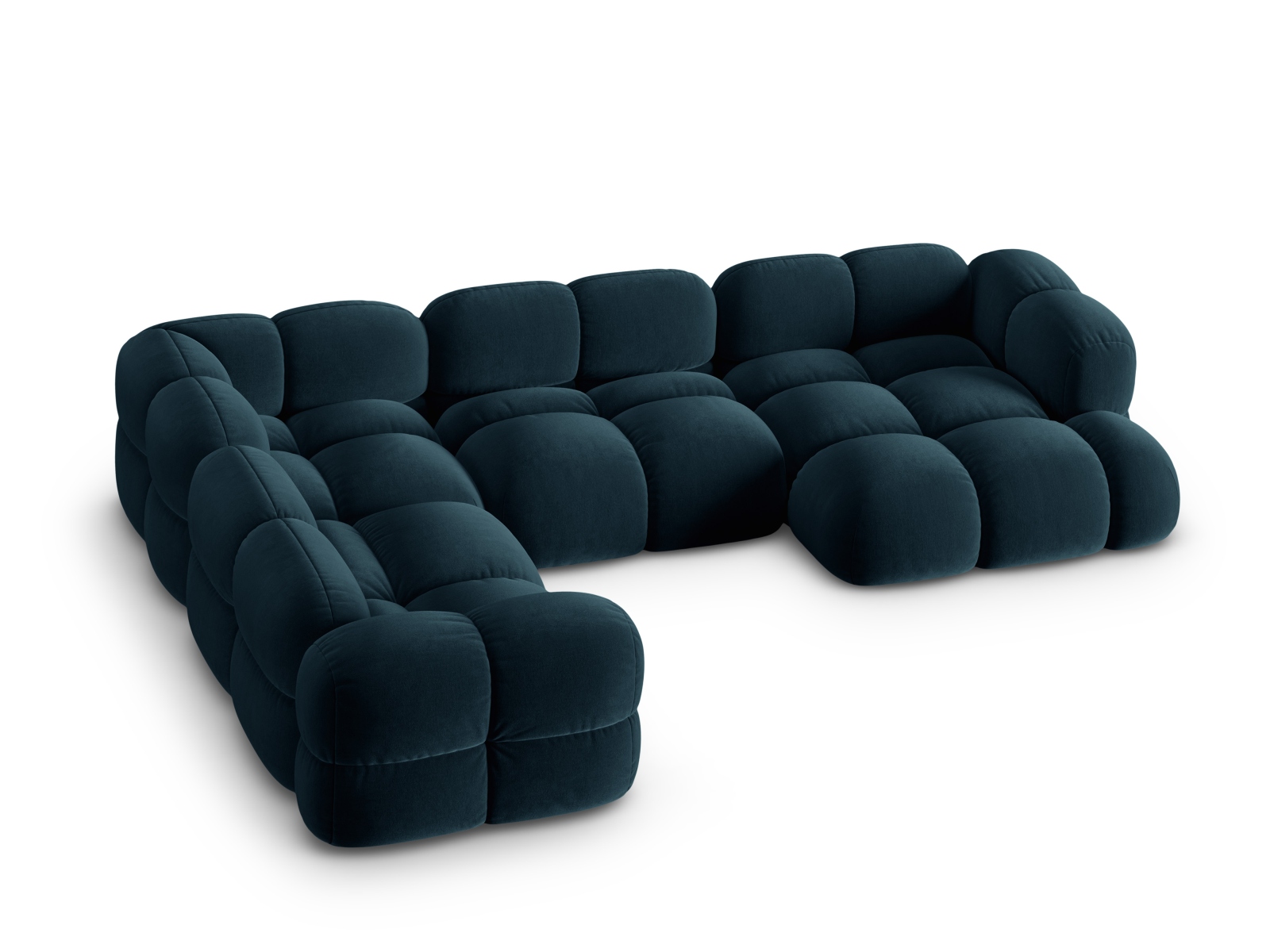 Cosmopolitan Design Panoramasofa Loretto 5-Sitzer Samt Vogue Tiefes Petrol Links