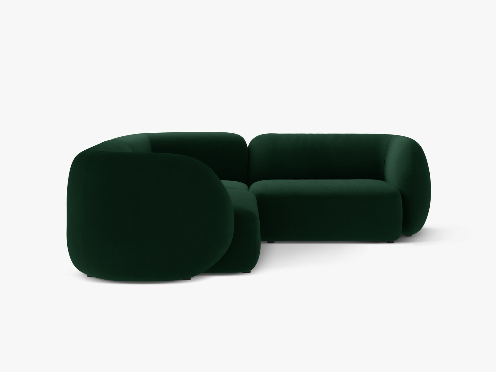 Micadoni Ecksofa Kate 4-Sitzer Rechts Samt Salvador Flaschengrün