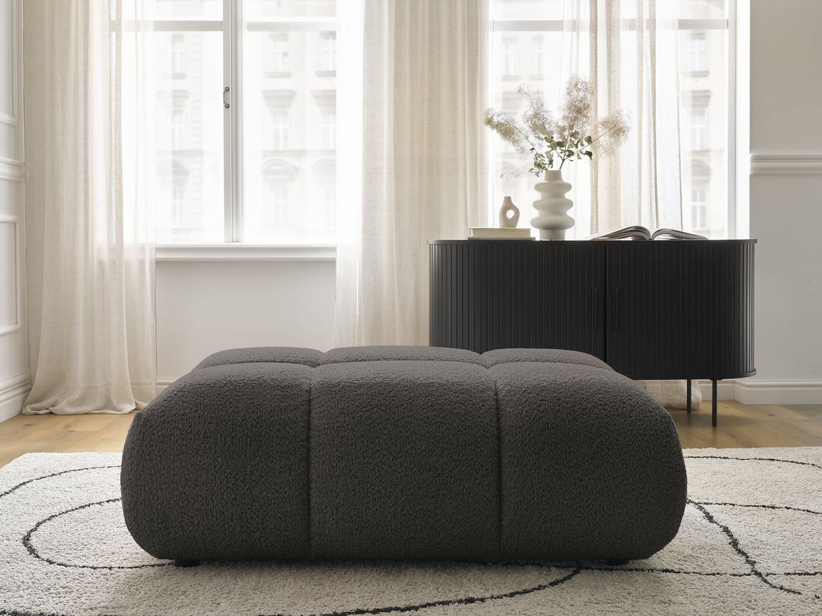 Bobochic Alya Pouf Bouclé-Stoff Braun