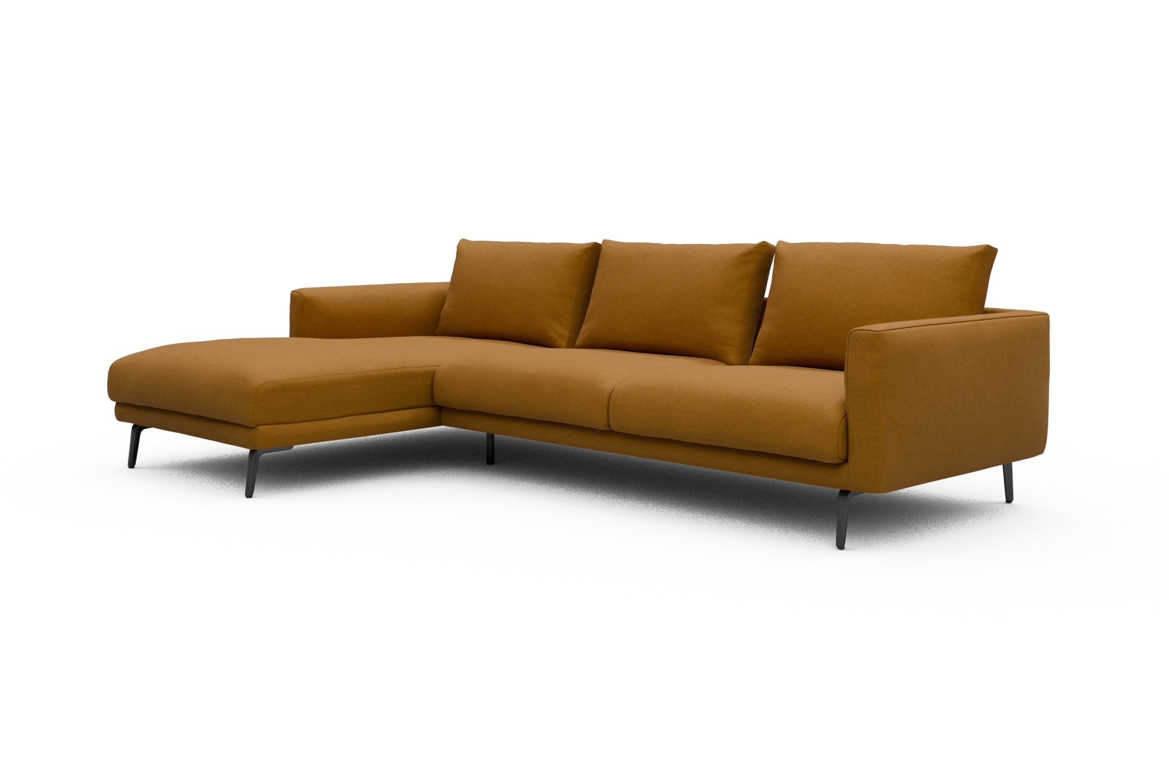 Ecksofa Karl Chaiselongue links mit 2,5-Sitzer Satya-Ocre